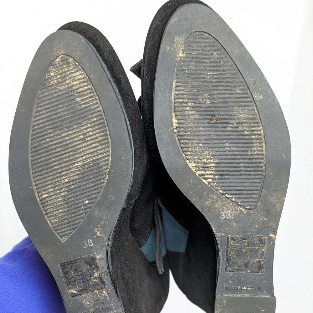 Edmundo Castillo two tone suede wedges